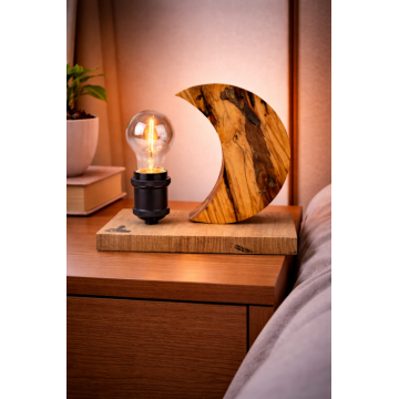 Lampa handmade , zLuna,   din lemn de maslin ,   unicat