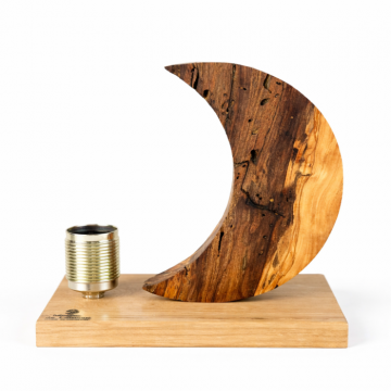 Lampa handmade , zLuna Noua,   din lemn de maslin ,   unicat