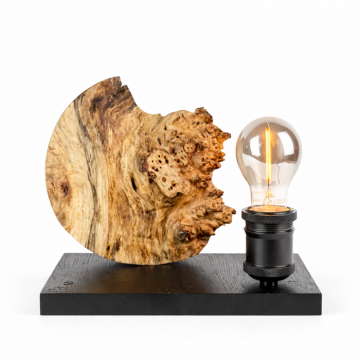Lampa sculpturala din lemn de plop ,   piesa unicat