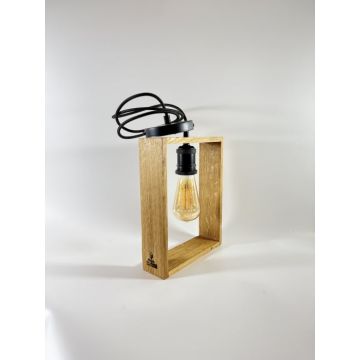 Lampa suspendata handmade in cadru din lemn masiv de stejar ,   design minimalist si modern