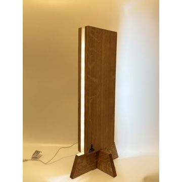 Lampa verticala decorativa din lemn masiv, Mugur de Lumina ,   design modern cu lumina indirecta