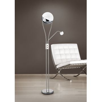 Lampadar Chris, TRIO, 30x180 cm, 18W / 3.8W, 2x SMD, metal, argintiu