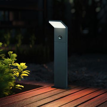 Lampadar de exterior cu senzor Pearl, TRIO, 14x50 cm, 8W, 1x SMD, aluminiu, antracit