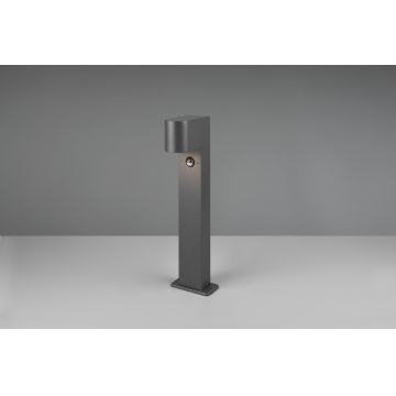 Lampadar de exterior cu senzor Roya, TRIO, 12x15x50 cm, 35W, 1x GU10, aluminiu, antracit