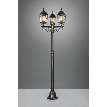 Lampadar de exterior Volturno, TRIO, 59x200 cm, 60W, 3x E27, aluminiu, ruginiu antic