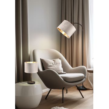 Lampadar Julieta, TRIO, 63x35x156 cm, 60W, 1x E27, metal/textil, negru/bej