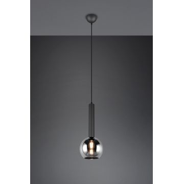 Lustra Clayton, TRIO, 20x150 cm, 28W, 1x E27, metal, negru mat