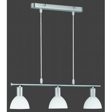 Lustra Dallas, RL, 61x11x120 cm, 40W, 3x E14, metal, nichel mat/alb