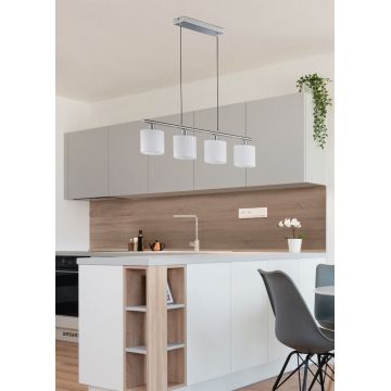 Lustra Tommy, RL, 75x12x150 cm, 28W, 4x E14, metal, nichel mat/alb