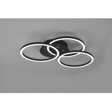 Plafoniera Circle, RL, 43.5x9.5 cm, 27W, 1x SMD, metal, negru mat