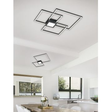Plafoniera Hydra, TRIO, 65.5x65.5x6.5 cm, 38W, 1x LED, metal, antracit