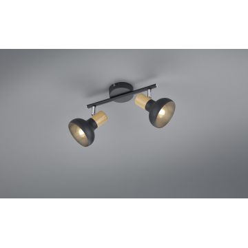 Plafoniera Latika, RL, 30x13.5x18.5 cm, 10W, 2x E14, metal, negru mat/natur