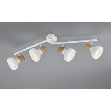 Plafoniera Latika, RL, 71x13.5x18.5 cm, 10W, 4x E14, metal, alb mat/natur