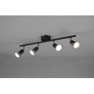 Plafoniera Paris, RL, 50x8x13.5 cm, 35W, 4x GU10, metal, negru mat