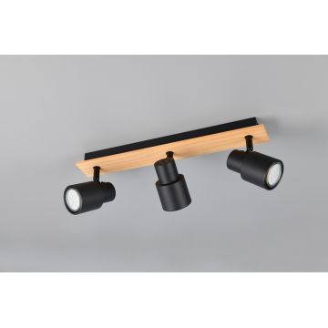 Plafoniera Pierre, RL, 40x6x15 cm, 10W, 3x GU10, metal, negru mat/natur