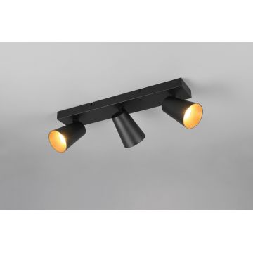 Plafoniera Sharp, TRIO, 46x8.5x16 cm, 10W, 3x GU10, metal, negru mat