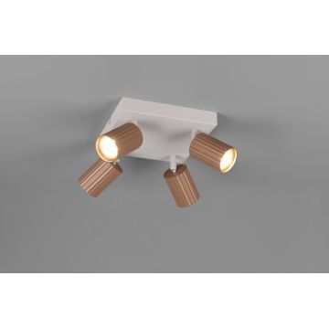 Plafoniera Soka, TRIO, 20x20x14.5 cm, 10W, 4x GU10, metal, gri/maro