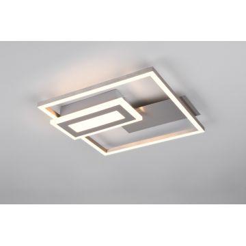 Plafoniera Spiro, RL NOW, 33x30x6.2 cm, 22W, 1x SMD, metal, nichel mat/alb