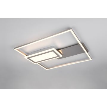 Plafoniera Spiro, RL NOW, 53x50x6.2 cm, 32W, 1x SMD, metal, nichel mat/alb