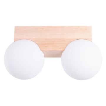 PlafonierÄalbÄu0083/Ã®n culoare naturalÄcu abajur din sticlÄÃ¸ 12 cm Solum âu0080Sollux