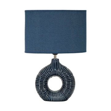 VeiozÄalbastrÄdin ceramicÄcu abajur textil (Ã®nÄu0083lÈu009Bime 43 cm) Seta âu0080Mauro Ferretti