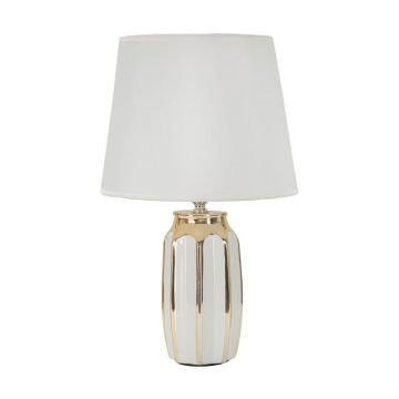 VeiozÄalbÄu0083-aurie din ceramicÄcu abajur textil (Ã®nÄu0083lÈu009Bime 40,5 cm) Cassy âu0080Mauro Ferretti