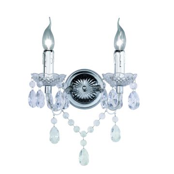 Aplica de perete Luster, RL, 26.5x34 cm, 40W, 2x E14, metal, argintiu