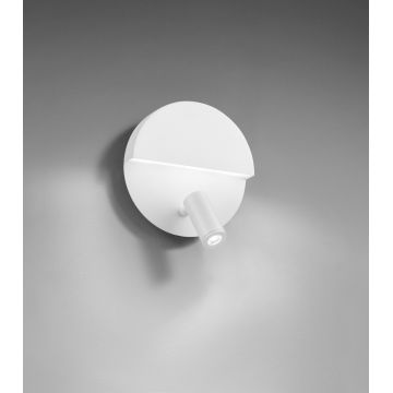 Aplica de perete Mario, TRIO, 10.5x16x16 cm, 6W / 2.3W, 2x SMD, metal, alb mat