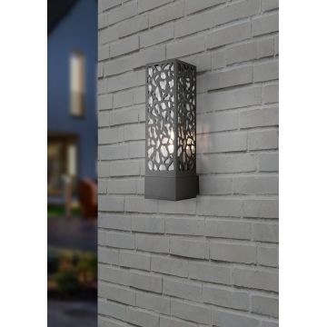 Aplica de perete pentru exterior Cooper, TRIO, 14x10x36 cm, 40W, 1x E27, inox, antracit