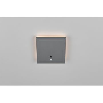 Aplica de perete pentru exterior cu senzor Fortaleza, RL, 14x3.5x14 cm, 2W, 1x SMD, aluminiu, antracit