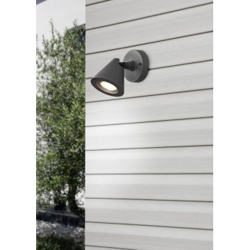 Aplica de perete pentru exterior Kaveri, TRIO, 10x14 cm, 5W, 1x GU10, aluminiu, antracit