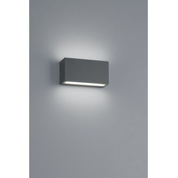 Aplica de perete pentru exterior Trent, TRIO, 14x5 cm, 9W, 1x SMD, aluminiu, antracit
