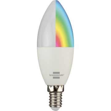 Brennenstuhl Bec LED RGB inteligent Brennenstuhl, control din aplicatie, E14, 5.5W, 400 lm, lumina colorata, compatibil Amazon Alexa/Google Assistant , clasa energetica G