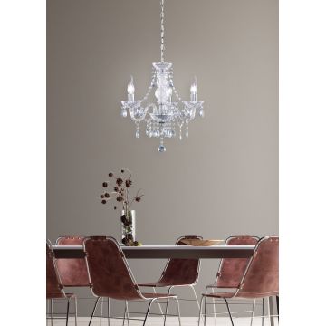 Candelabru Luster, RL, 46x150 cm, 40W, 3x E14, metal, argintiu