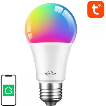Gosund&nbsp;|&nbsp;NiteBird Bec LED RGB+CW inteligent Gosund WB4, Wi-Fi, E27, 9W, 800 lm, lumina alba si colorata (2700-6500K), Clasa energetica F