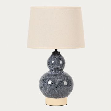 Lampa de masa Guri, Homla, 28x47 cm, 60W, 1x E27, ceramica, albastru/bej
