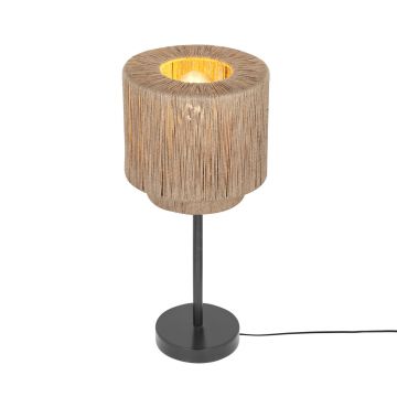 Lampa de masa Smilla, TRIO, 21x45 cm, 10W, 1x E27, metal, negru mat/bej