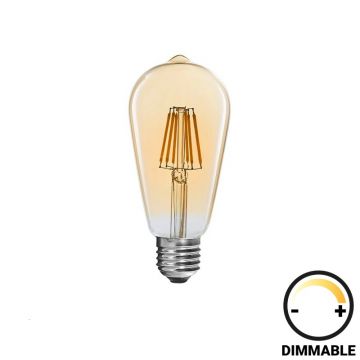 Lampă ST64 V1 Bulb, ambra, 6.4x14.7 cm