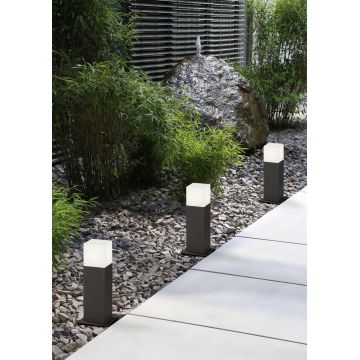 Lampadar de exterior Hudson, TRIO, 8.5x8.5x30 cm, 3.5W, 1x E14, aluminiu, antracit/alb