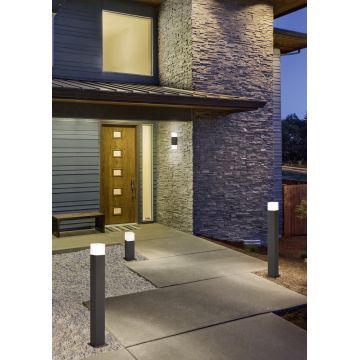 Lampadar de exterior Hudson, TRIO, 8.5x8.5x80 cm, 3.5W, 1x E14, aluminiu, antracit/alb