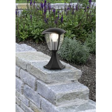 Lampadar de exterior Venta, TRIO, 17x17x30 cm, 10W, 1x E27, aluminiu, negru mat