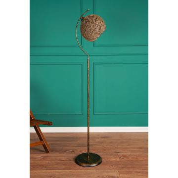 Lampadar, Opviq, metal, iuta, negru, 30x30x165 cm