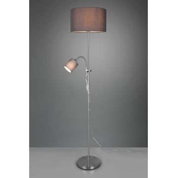 Lampadar Owen, RL, 36x160 cm, 42W / 10W, 1x E27 / 1x E14, metal, nichel mat