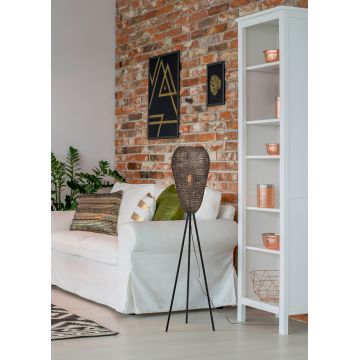 Lampadar Ziva, TRIO, 43x140 cm, 10W, 1x E27, metal, bronz antic/negru