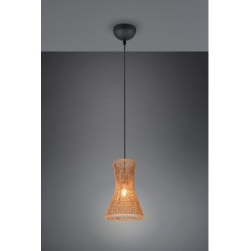 Lustra Bijou, RL, 20x150 cm, 10W, 1x E27, hartie, negru mat/maro