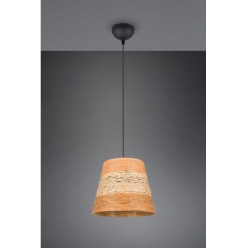 Lustra Joeline, RL, 30x150 cm, 10W, 1x E27, fire de hartie, negru mat/maro