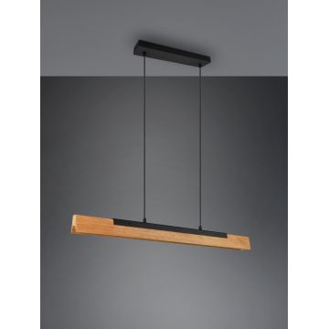 Lustra Kerala, TRIO, 90x8.5x150 cm, 25W, 1x SMD, metal, negru mat/natur