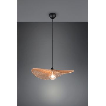 Lustra Laurine, RL, 58x150 cm, 40W, 1x E27, fire de hartie, negru mat/maro