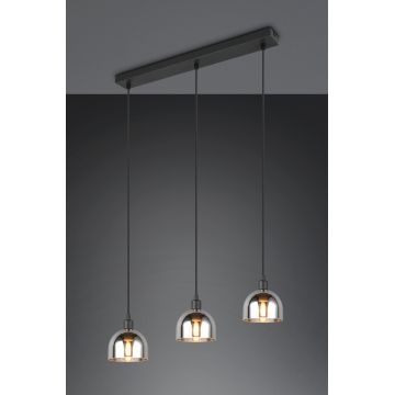 Lustra Molly, RL NOW, 60x12x150 cm, 10W, 3x E14, metal, negru mat/argintiu