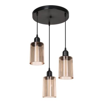 Lustră PWL-1195, negru/ambre, 30x80 cm